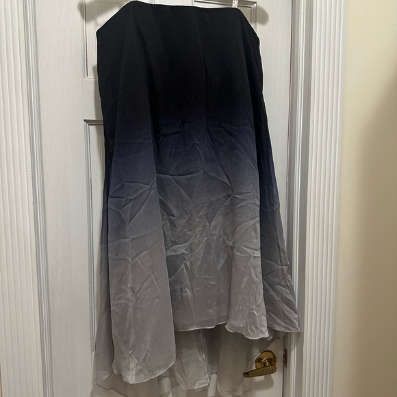 Halston Heritage Black and Gray Ombre High-Low Skirt - Picture 2 of 4